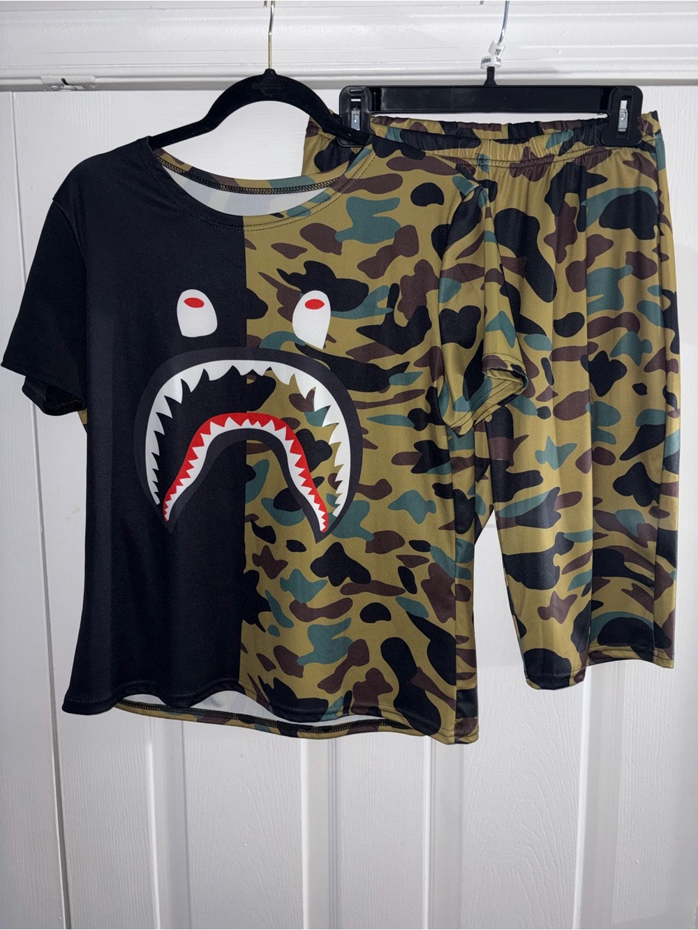 Imitation Bape short set Green/Black